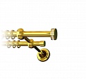 Карниз металлический Ø16мм EG249 золото Труба гладкая 2-ряд