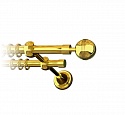 Карниз металлический Ø19мм EM238 золото Труба гладкая 2-ряд
