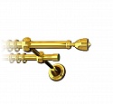 Карниз металлический Ø16мм EM240 золото Труба гладкая 2-ряд